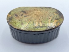 Antique Victorian Paper Mache Cricket Game Snuff Box