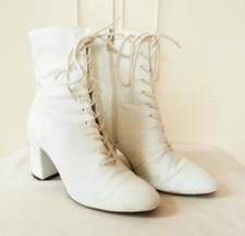 Victorian Style White Leather