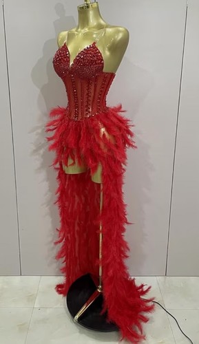 Generic red rhinestone - rhinestone, feather