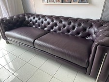 4 Seater aubergine/purple Leather Sofa used