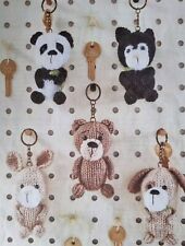 KNITTING PATTERN EASY ANIMAL KEYRINGS  IN DK (292)