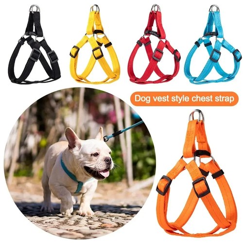 Adjustable dog harness step - step, in