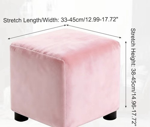Light pink velvet footstool - light,