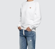 Ladies Maison Kitsune Fox Head Patch Sweater White Large 14 16 Not Hooded Hoodie