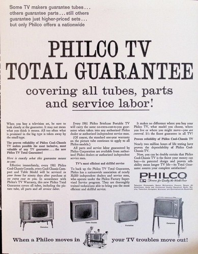 Philco total guarantee - tv,