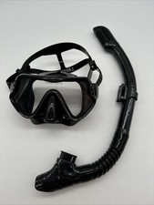 Diving Mask Snorkel Set For Adults Tempered Glass Scuba Gear Black