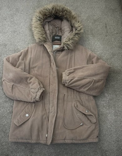 Pull bear hooded corduroy coat - hooded,