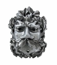 Greenman Beer Bottle Opener Figurine Wall Plaque Renaissance Silver Color Green 