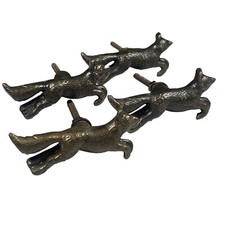 Vintage Style Metal Drawer Handles Knobs | Foxes | Up Cycling Set Of 4