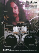 1997 Print Ad of Tama Rockstar Drum Kit w Raymond Herrera of Fear Factory