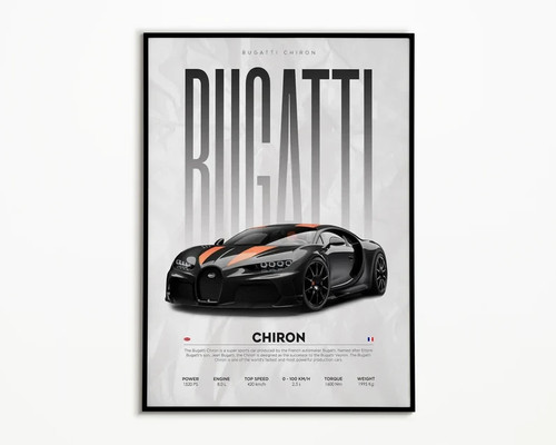 Bugatti chiron poster hyper - poster, |