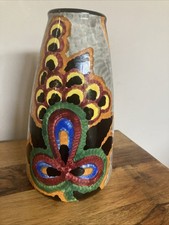 Art Deco Hand-Painted Schramberg SMF Vase Hand-made German Ceramic