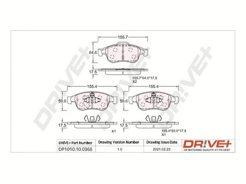 Front brake pad set - set, disc