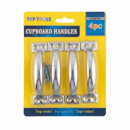 Top tools 4pc cupboard handles - 4pc,