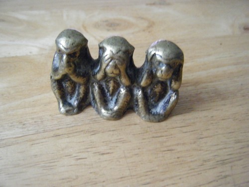 Vintage brass monkeys see no - brass, monkeys,