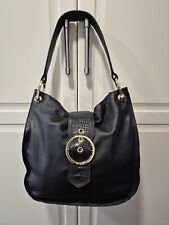 BIBA Black Leather Croc Print