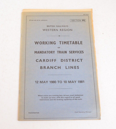 Railway working timetable - railway, br