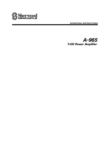 Sherwood 965 amplifier - sherwood,