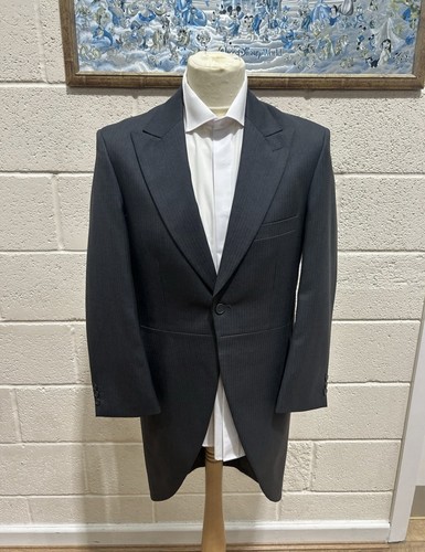 Grey herringbone tailcoat - herringbone, wool