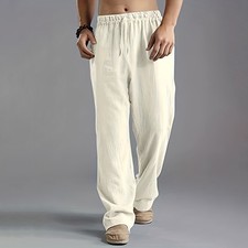 Mens Cotton Linen Harem Pants