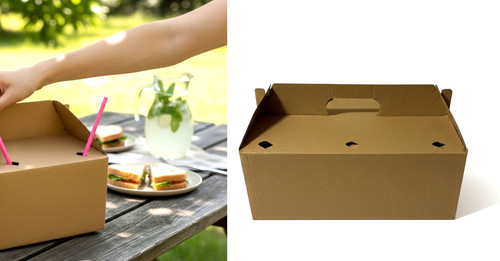 Large kraft cardboard carry - cardboard,