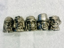 Charles Dickens Pewter Thimbles - Scrooge- Pip - Squeers - Peggotty - Fagin
