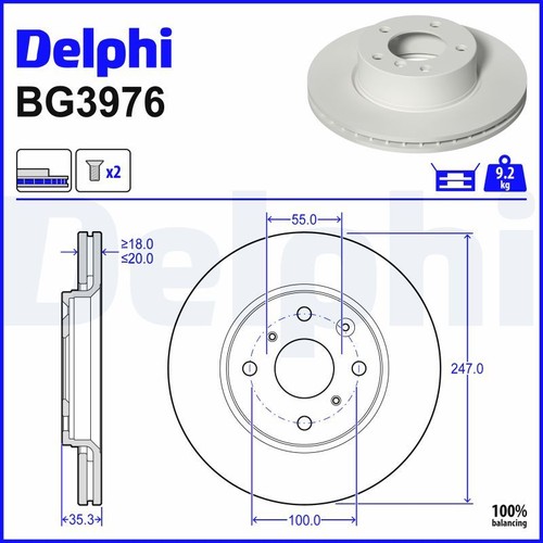 Brake disc delphi bg3976 - disc,