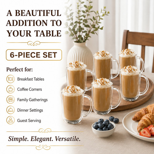 Caramel glass mugs - mugs, 6