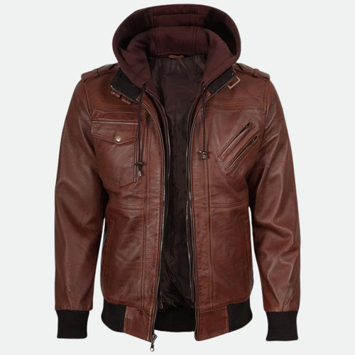Men black leather bomber - men’s,