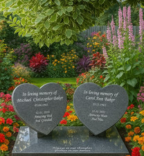 Double Heart Memorial Stone