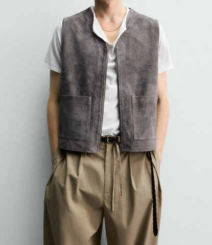 Zara men relaxed fit suede - zara, men’s
