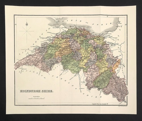Edinburgh map shire h - map, by