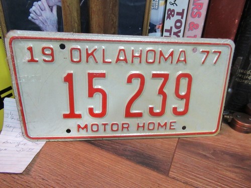 1977 oklahoma license plate - ok,