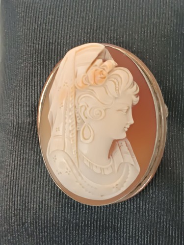 Vintage cameo brooch - vintage,