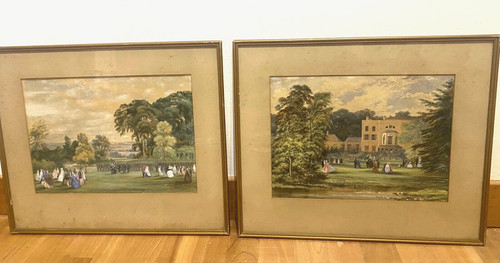 Antique 1857 watercolours - antique,