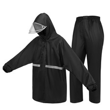 Adults Unisex Waterproof Rain Suit Jacket + Trousers Rain Set Reflective Strip