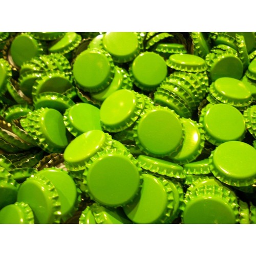 Green crown caps for beer - green,
