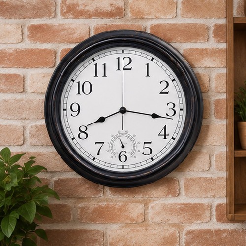 Garden wall clock with - wall,