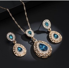 Low Priced Crystal Bridesmaid Jewellery Bridal Wedding Necklace Earring Drop Set