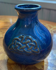 Highbank Porcelain Small Bud Vase 4" Tall - Deep Denim Blue Colour - VGC