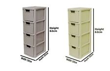 4 Drawer Storage Tower Unit Rattan Style A5 Tower Storage Home Office Chest Unit