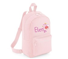 Personalised Kids Peppa Pig School Backpack Bag with your name printed On