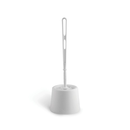 White plastic open toilet - white,