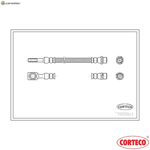 Brake hose 19026813 for opel - brake,