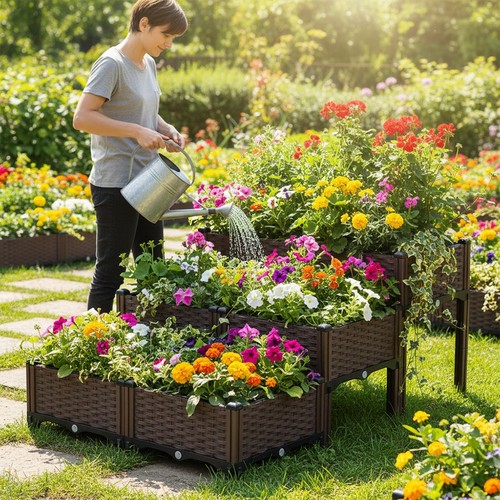 Rattan effect trough garden - effect,