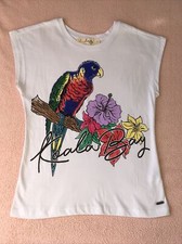 girls white koala bay top paradise bird floral size small