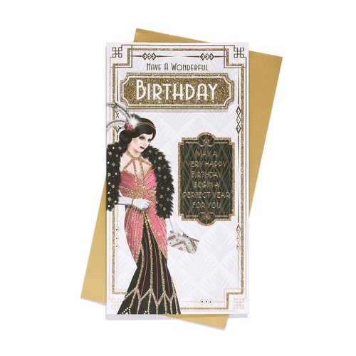 Art deco birthday card - birthday,