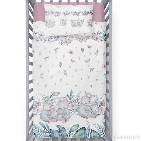 Hippo bedding set baby - set, ,