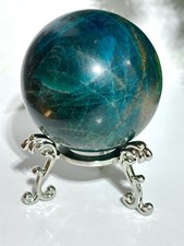 Large Blue Apatite Crystal Ball 274g, 50mm Sphere Sparkly Gem Healing Stones