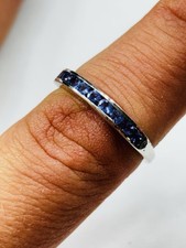 TJC small silver and tanzanites ring UK size M never worn